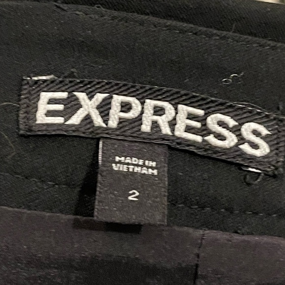 Express Women's Black Pencil Skirt Ruffled Short Mini Skirt, Sz 2 - Picture 3 of 8